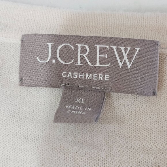 J. Crew Womens XL Beige Ivory Featherweight The Good Cashmere Cardigan Preppy - Picture 5 of 11